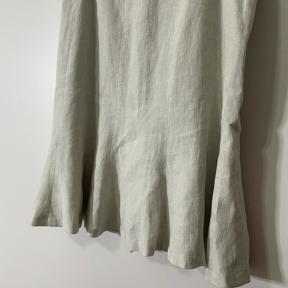 Lauren Ralph Lauren A-Line Linen-Blend Skirt in Light Sage - Picture 3 of 7